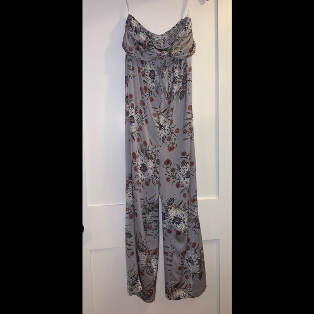 💜🍂Madewell Strapless Jumpsuit in Painted Blooms - Picture 3 of 7